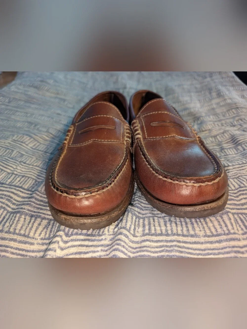 Sebago Men's Brown Leather Loafers Shoes Vibram Soles Size 11 E 35551